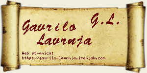 Gavrilo Lavrnja vizit kartica
